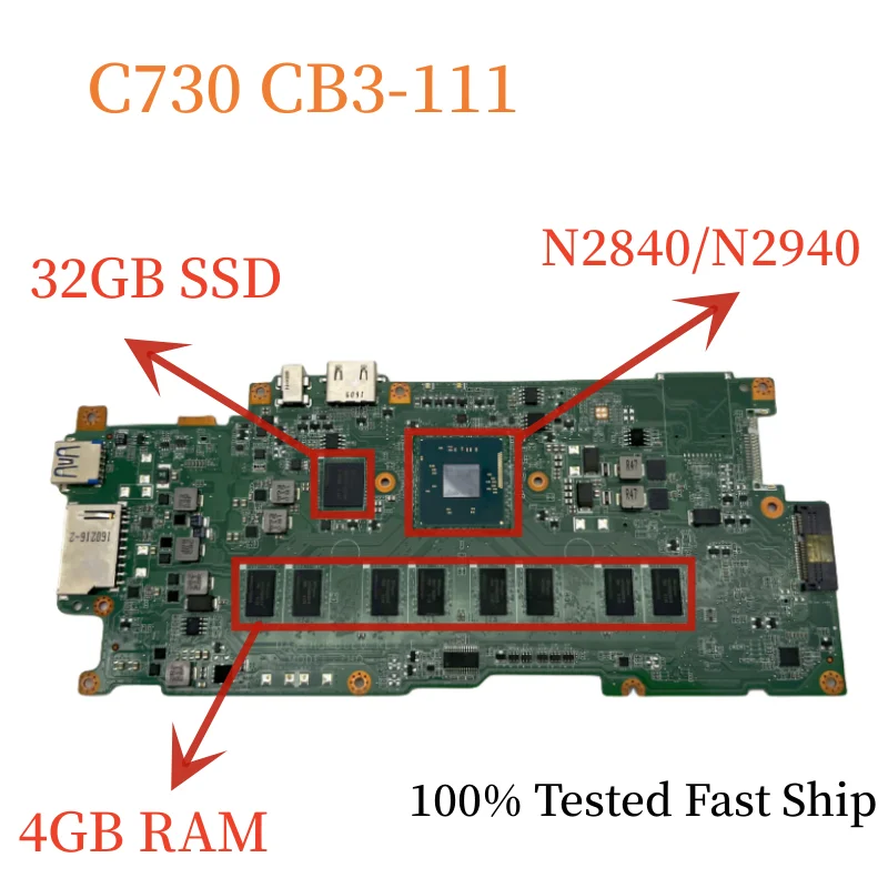 ̼ ũҺ 11 C730 CB3-111 , DA0ZHQMB6E0, NBGC111002 NBMRC1100B, N2840 N2940 CPU, 4GB RAM, 32GB SSD 